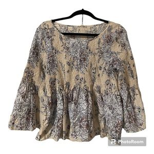 Jane and Delancey Smocked Floral Top